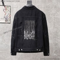 バレンシアガ 偽物 Barcode Large Fit ジャケット ブラックデニム bax80679