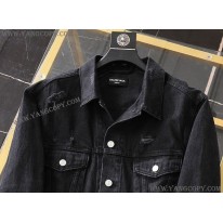 バレンシアガ 偽物 Barcode Large Fit ジャケット ブラックデニム bax80679