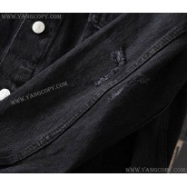 バレンシアガ 偽物 Barcode Large Fit ジャケット ブラックデニム bax80679