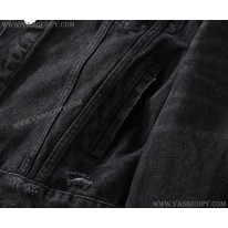 バレンシアガ 偽物 Barcode Large Fit ジャケット ブラックデニム bax80679