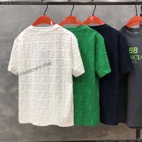 フェンディ スーパーコピー FFロゴ モノグラム ブラック Tシャツ 3色 few32608