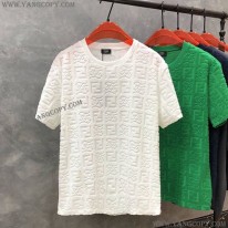 フェンディ スーパーコピー FFロゴ モノグラム ブラック Tシャツ 3色 few32608