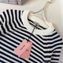 ミュウミュウ 偽物 カシミヤ シルク チェック トップス myc85520