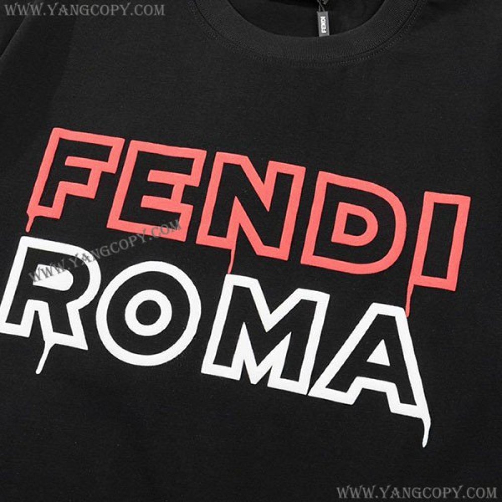 フェンディ コピー roma ロゴ Tシャツ feq21940