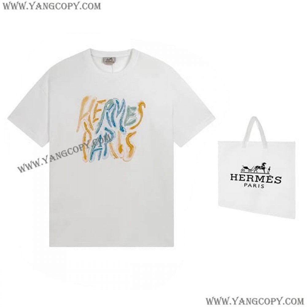 エルメス コピー ロゴTシャツ 2色 ery62609
