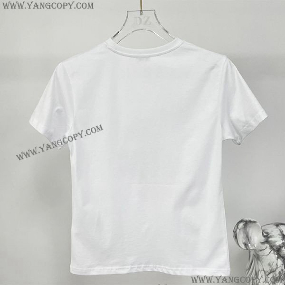 ミュウミュウ スーパーコピー エンブロイダリーコットンTシャツ myv33585