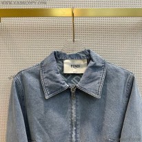 フェンディ コピー ブルー デニムジャケット FLF729ANP1F1KE5