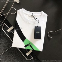 フェンディ 偽物 ィ ホワイト ジャージー 半袖 Tシャツ fem81586