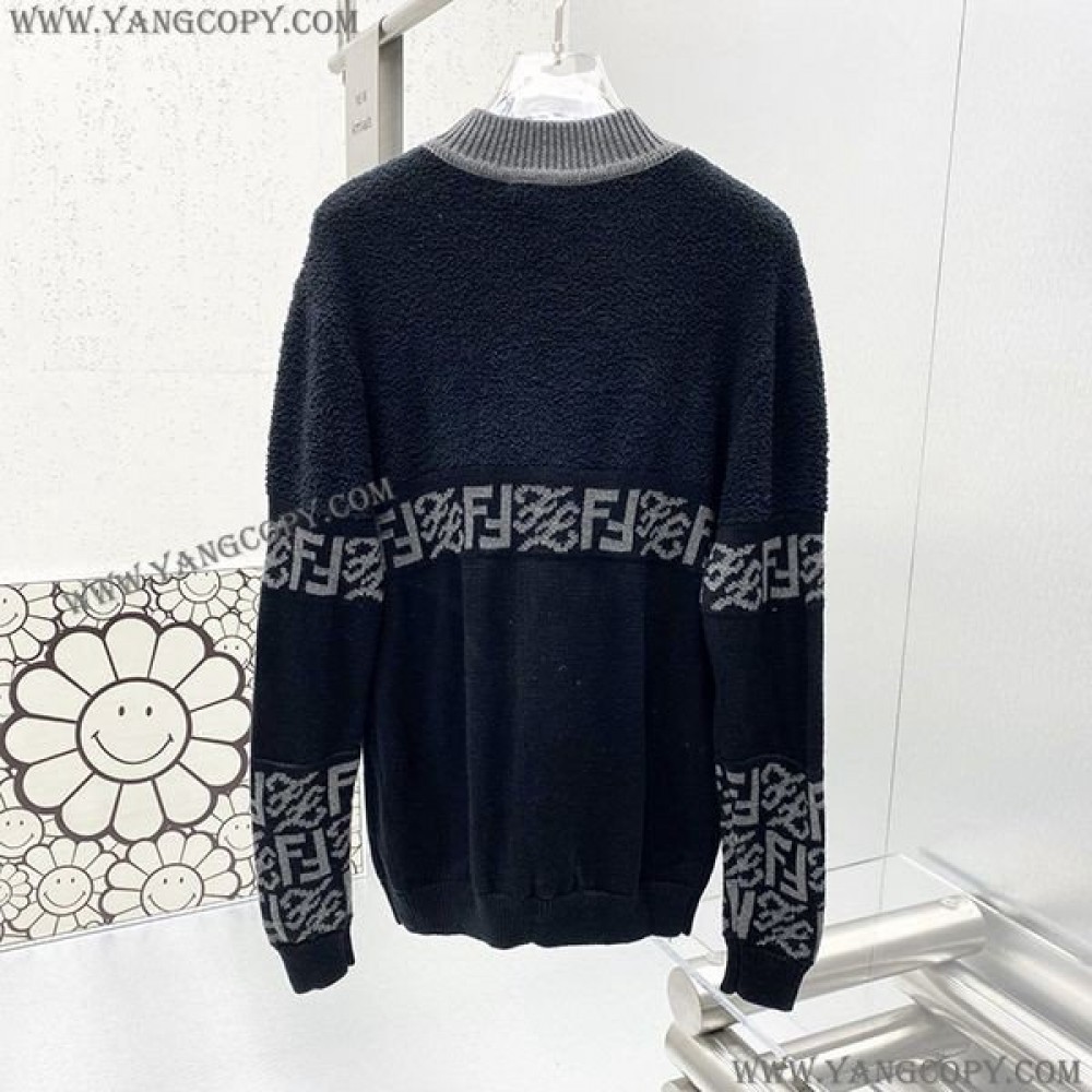 フェンディ コピー PULLOVER メンズ FFロゴ ハイネック ニット 2色 FZY310AITTF0QA1