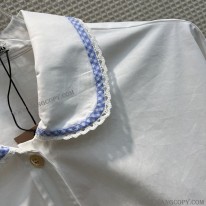 ミュウミュウ スーパーコピー ポプリン シャツ ロゴ入り myu43136