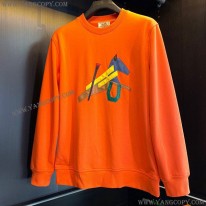 エルメス スーパーコピー ラウンドネック レザー パッチ スウェットシャツ ern95605