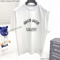 ミュウミュウ コピー Leagueロゴ入りのアイコニックなTシャツ myu24874