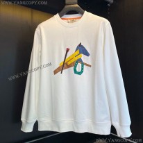 エルメス スーパーコピー ラウンドネック レザー パッチ スウェットシャツ erm44702