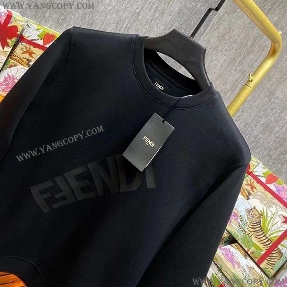 フェンディ コピー パーカー ブラックニットスウェットシャツ few41423