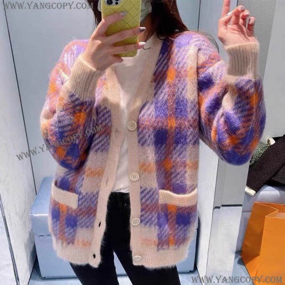 ミュウミュウ 偽物 セーター オーバーサイズロゴモヘアセーター myn82234