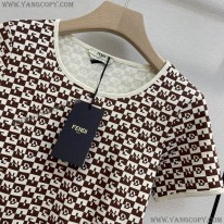 フェンディ スーパーコピー FFカーリグラフィ コットンジャージー Tシャツ feq67325