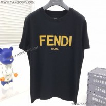 フェンディ コピー クルーネックロゴジャージーTシャツ feq77623