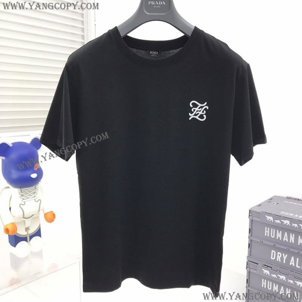 フェンディ スーパーコピー クルーネックロゴジャージーTシャツ feo83973