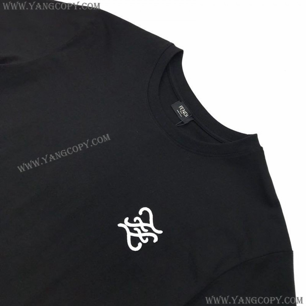 フェンディ スーパーコピー クルーネックロゴジャージーTシャツ feo83973