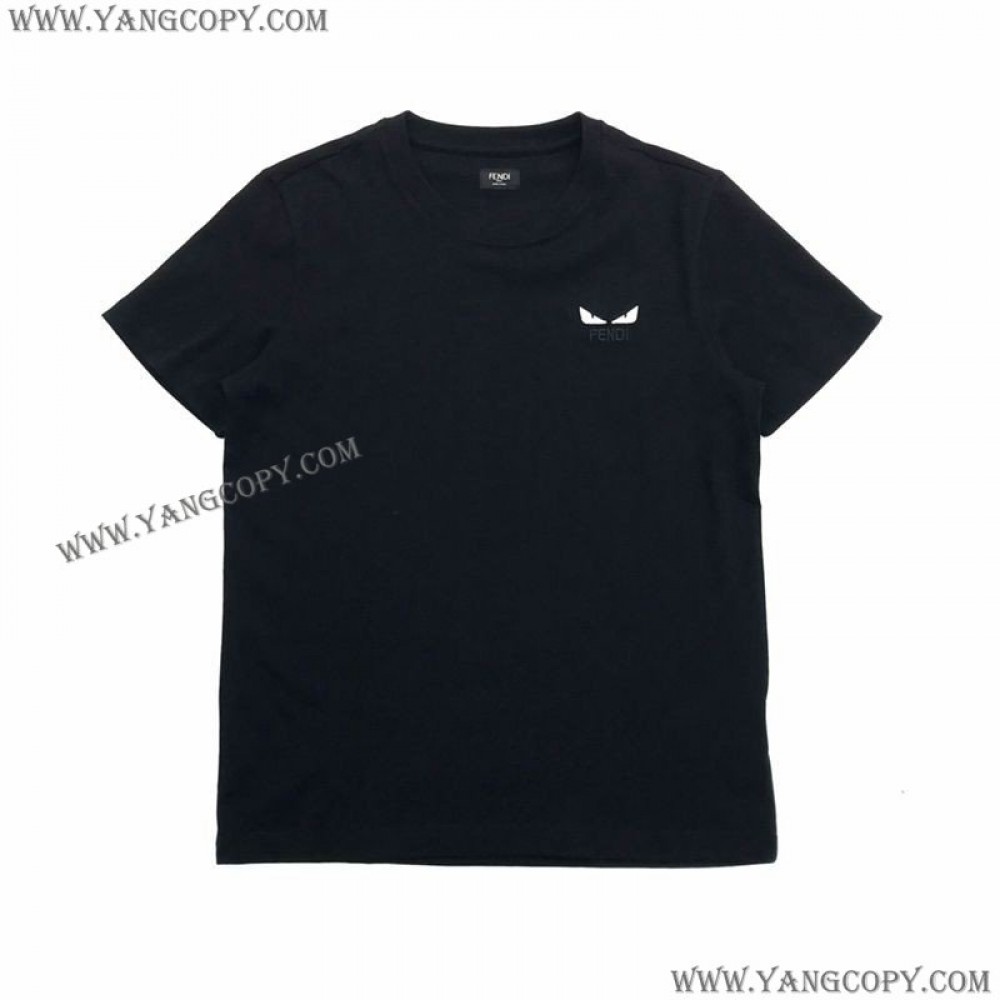 フェンディ スーパーコピー モンスター ロゴ クルーネック Tシャツ fev46686