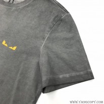 フェンディ 偽物 モンスター ロゴ クルーネック Tシャツ fea01225