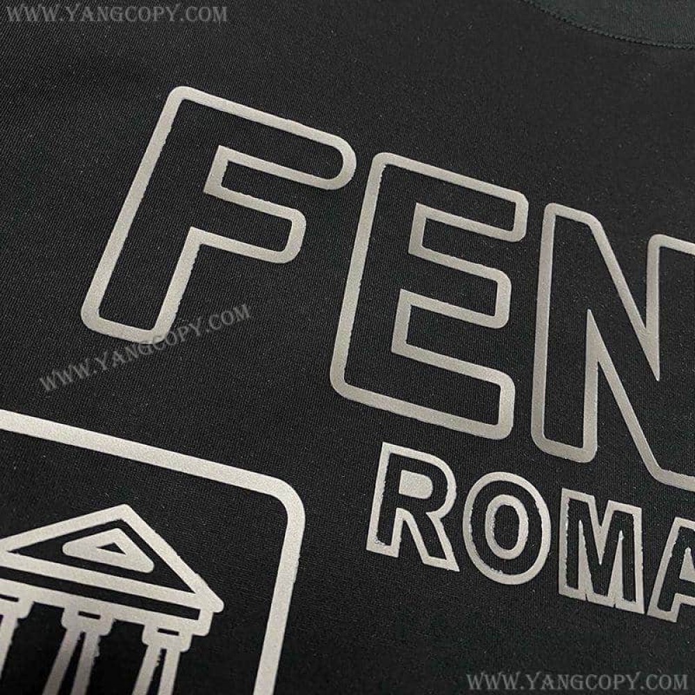 フェンディ 偽物 ROMA ロゴ クルーネック Tシャツ fej27890