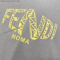 フェンディ コピー ROMA ロゴ クルーネック Tシャツ fez50771