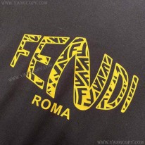 フェンディ コピー ROMA ロゴ クルーネック Tシャツ fem68708