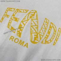 フェンディ コピー ROMA ロゴ クルーネック Tシャツ feq97004