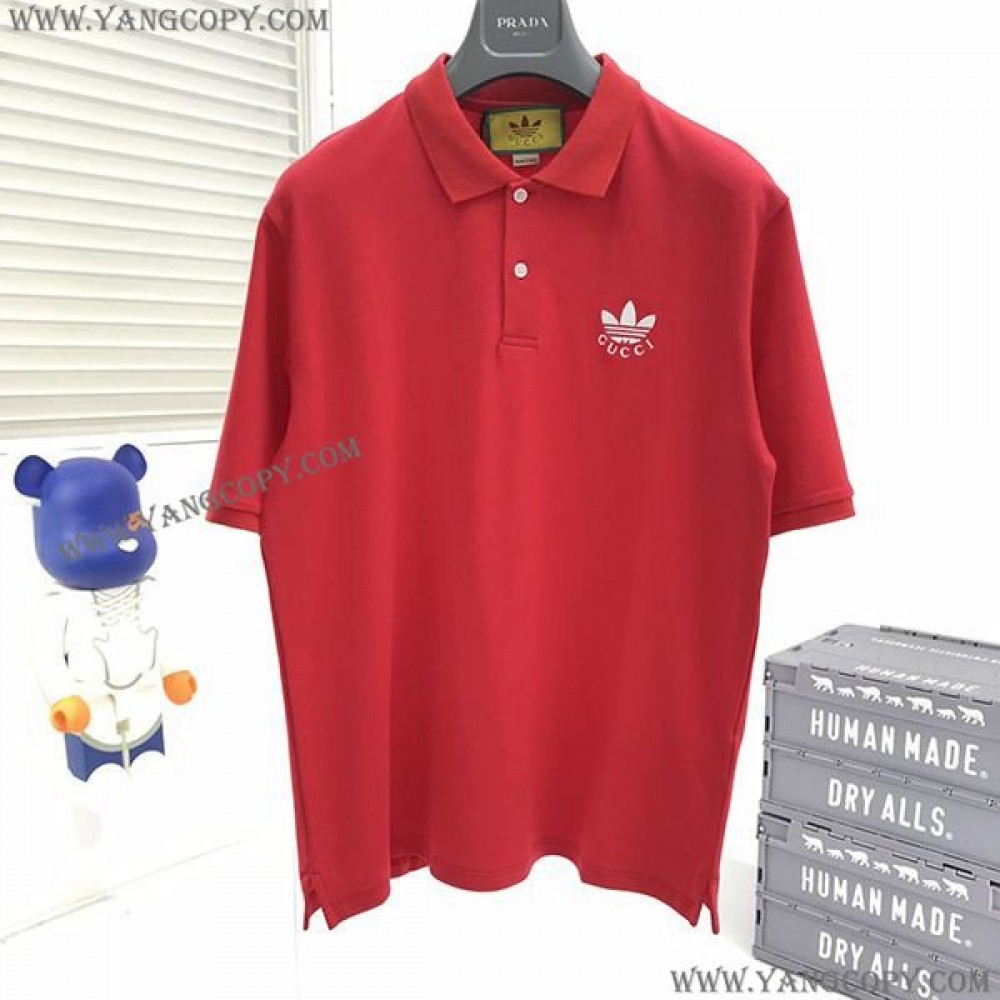 グッチ コピー ×アディダス コットンピケポロシャツ gue24788