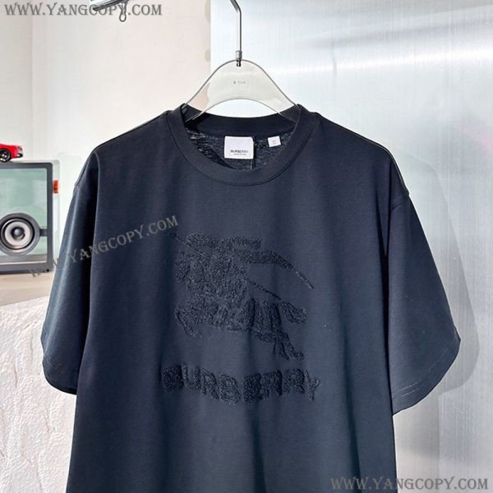 バーバリー コピー ロゴ Tシャツ ブラック Bam66981