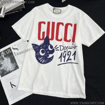 グッチ スーパーコピー Since 1921 キャット プリント Tシャツ guu43007