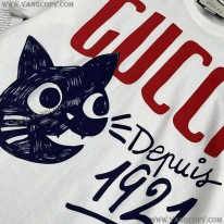 グッチ スーパーコピー Since 1921 キャット プリント Tシャツ guu43007
