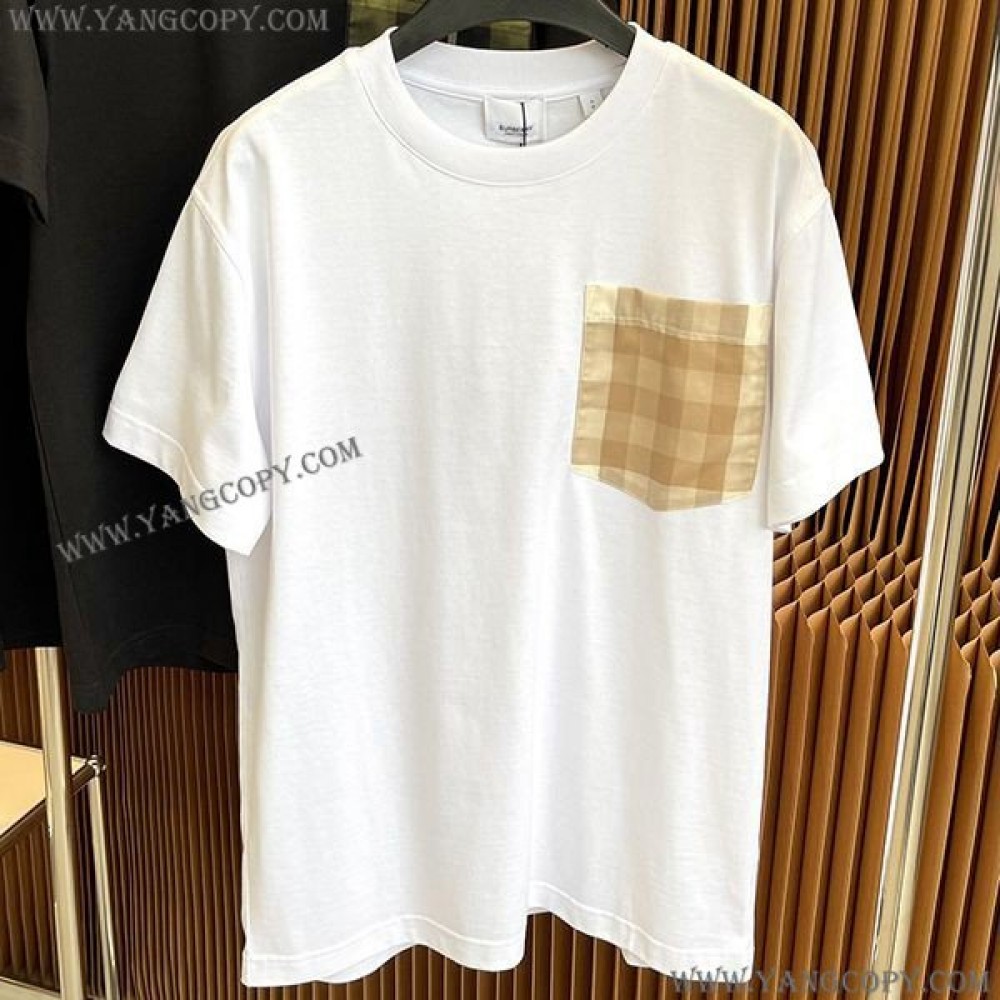 バーバリー 偽物 Tシャツ ブラック＆ホワイト Bap54045