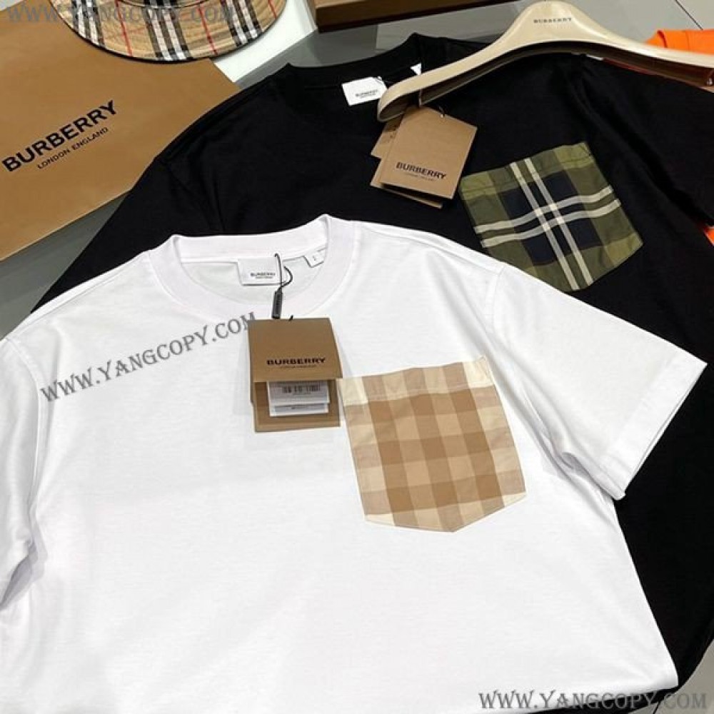 バーバリー 偽物 Tシャツ ブラック＆ホワイト Bap54045