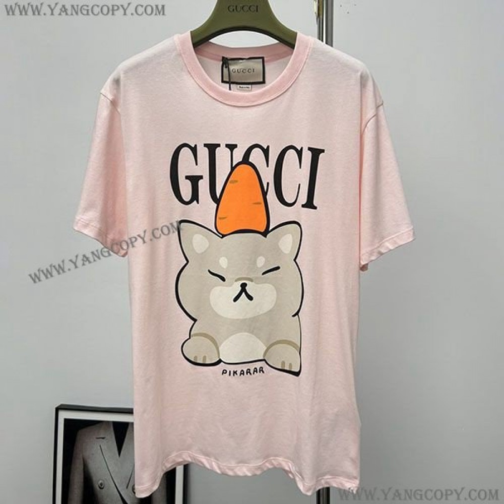 グッチ スーパーコピー ×Kawaii キャットプリント Tシャツ gus26464