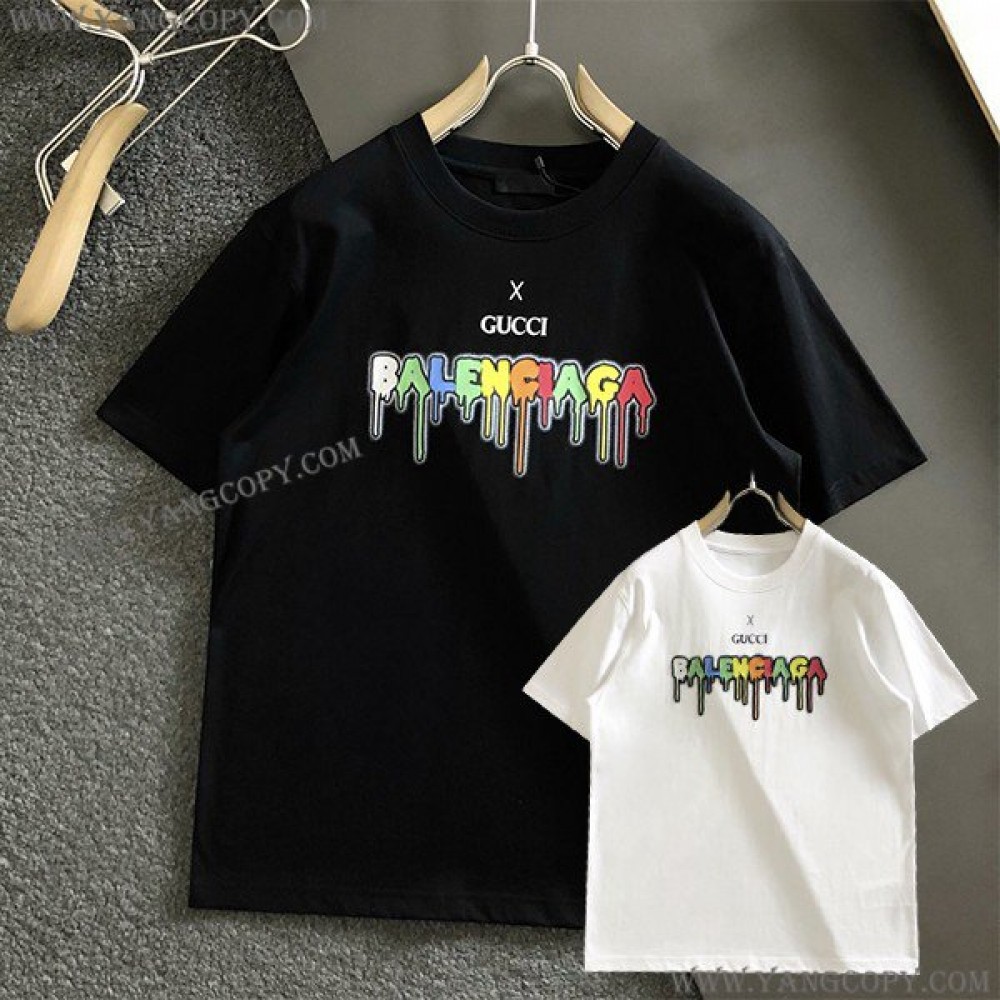 グッチ スーパーコピー x バレンシアガ コラボ 半袖Tシャツ 2色 guu97767