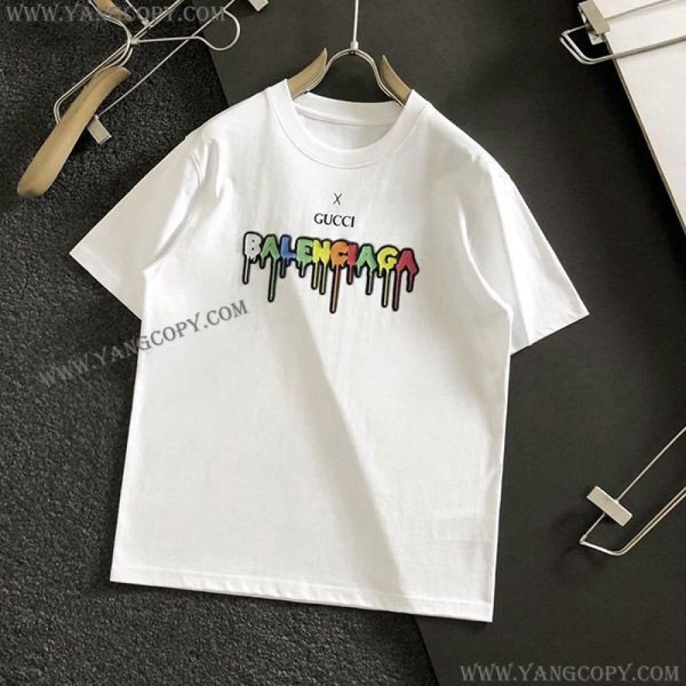 グッチ スーパーコピー x バレンシアガ コラボ 半袖Tシャツ 2色 guu97767