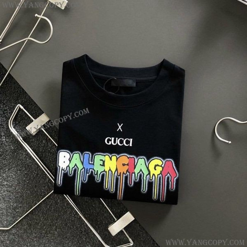グッチ スーパーコピー x バレンシアガ コラボ 半袖Tシャツ 2色 guu97767