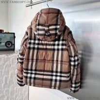 バーバリー 偽物 チェック クロップト パファージャケット Bam74775