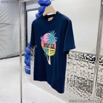 グッチ 偽物 パームプリント コットンTシャツ gug36186