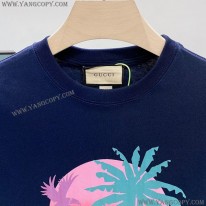 グッチ 偽物 パームプリント コットンTシャツ gug36186