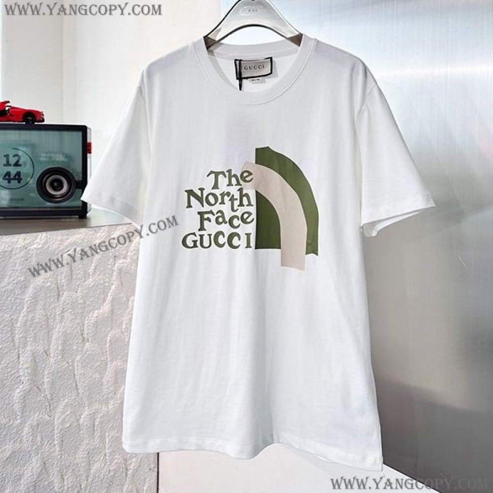 グッチ コピー ×ノースフェイス コラボロゴTシャツ guz02942