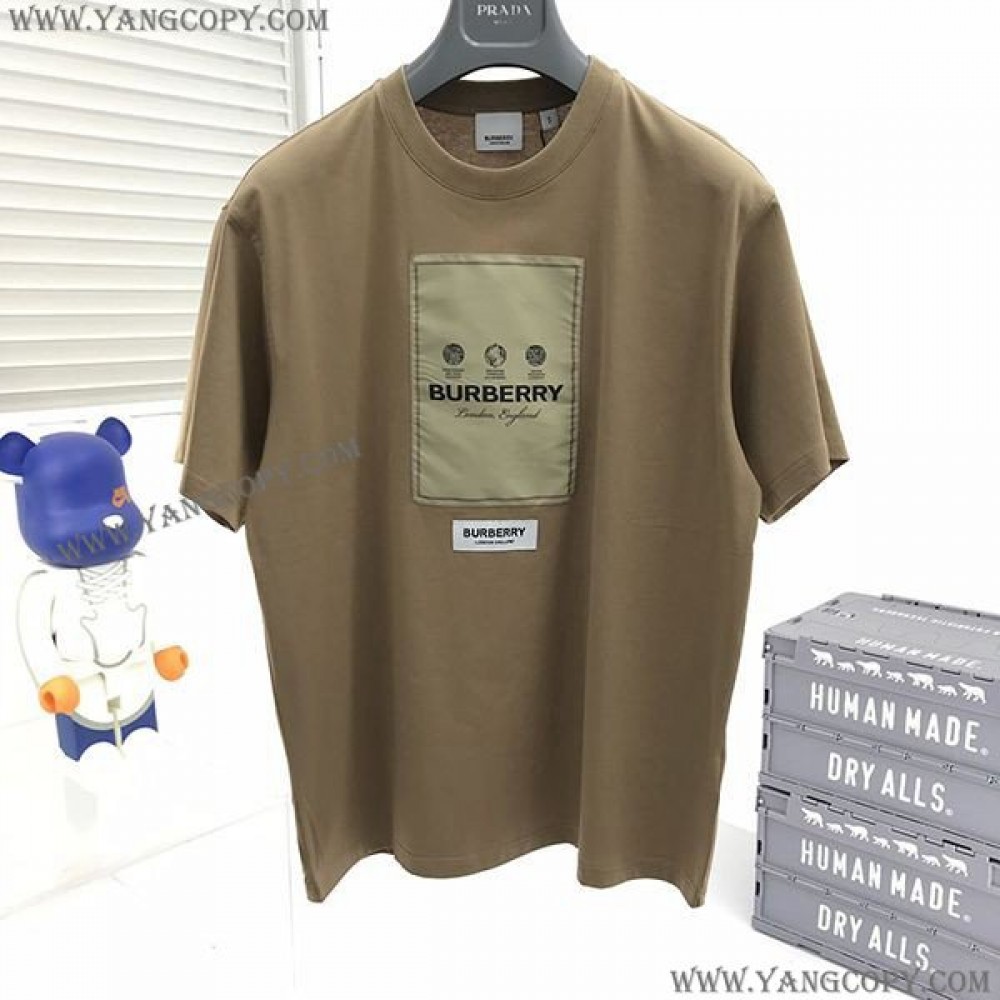 バーバリー 偽物 ラベルアップリケ コットン Tシャツ 80571211