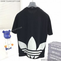 グッチ 偽物 ×アディダス トレフォイルプリントTシャツ gue66455