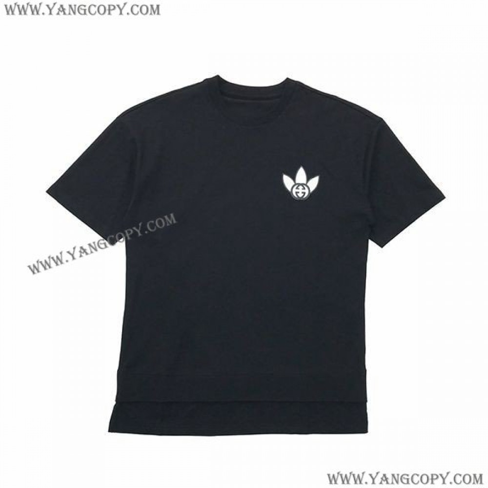 グッチ 偽物 ×アディダス トレフォイルプリントTシャツ gue66455