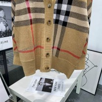 バーバリー 偽物 ストライプモヘアブレンドカーディガン Bag11139