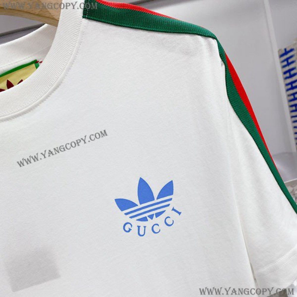 ディダス×グッチ 偽物 コットン ジャージ Tシャツ guy00930