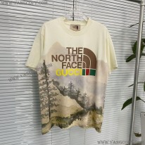  グッチ 偽物 ×ノースフェイス コラボ 半袖Tシャツ 