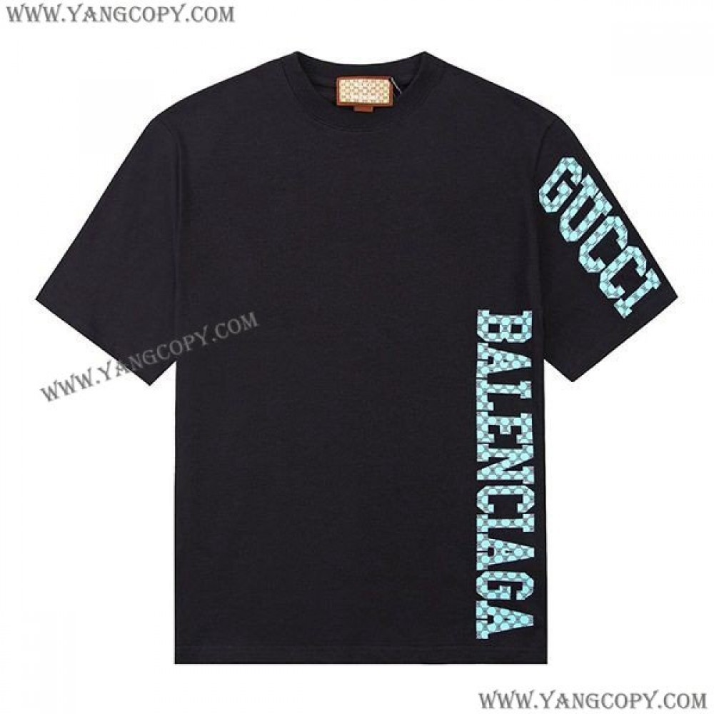 グッチ コピー バレンシアガ ロゴ ブラック Tシャツ guv35751